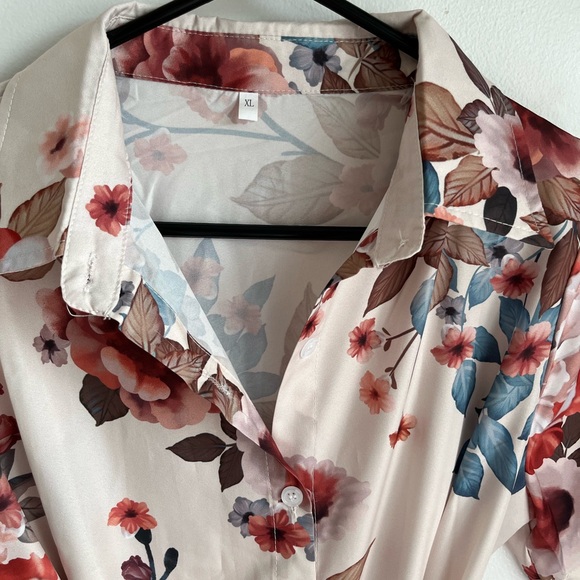 Floral print Midi shirt dress size xl - Picture 2 of 5